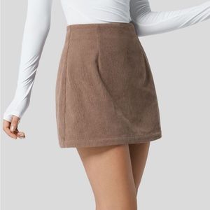 Brown Corduroy Halara Skirt w/ built in Shorts